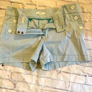 LOFT blue and white striped shorts. Size 12